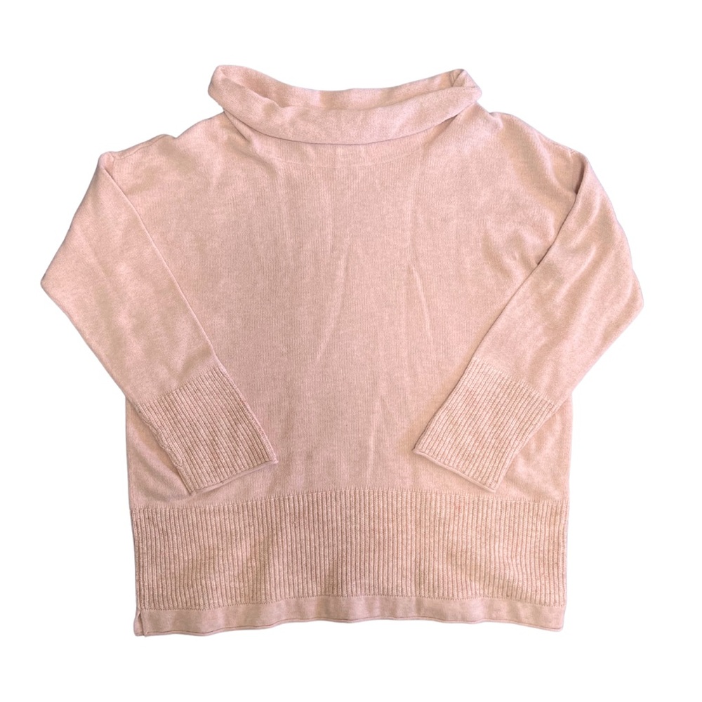 J. Jill Pure Jill Blush Pink‎ Tunic Sweater Size Medium Cozy Cowl Neck Pullover